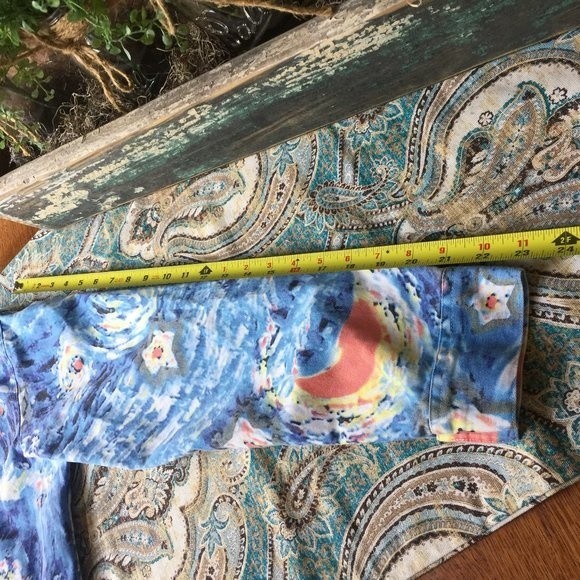 Artscapea Galaxy Print Denim Jacket Vintage 100% Cotton Blue Yellow Orange M - Picture 12 of 12